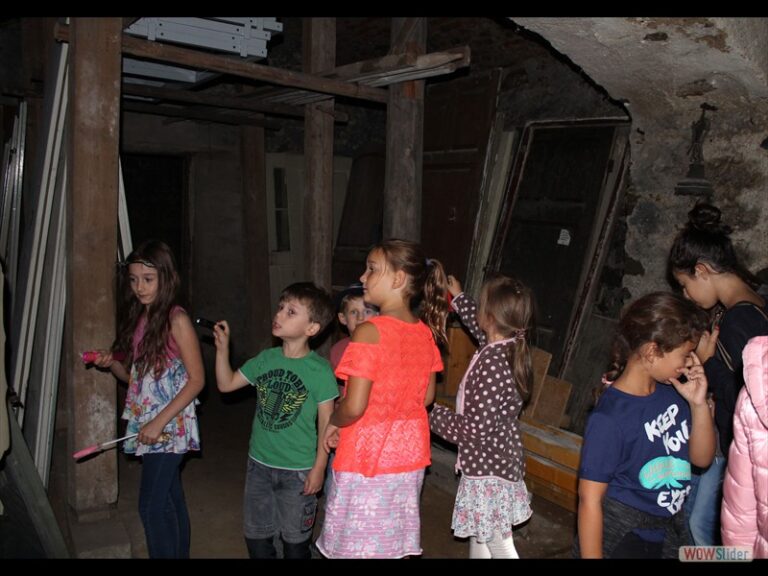 Junge Besucher machten mit Angelika Schneider einen Schnupperrundgang im Schloss