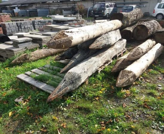 Geborgene Holzpfähle aus Sinzig im Bereich oberhalb und unterhalb der Kölner Straße. Foto: Karl Krahforst, Sinzig